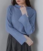 【バブ ブージュルード/Bab Bou Jeloud】の【着回し力抜群! 選べるネック】チュールレイヤードリブニット 人気、トレンドファッション・服の通販 founy(ファニー) ファッション Fashion レディースファッション Fashion for Women トップス・カットソー Cut & Sew Tops ニット Knit Tops & Sweaters インナー Innerwear ストレッチ Stretch, Stretchy Fabric スマート Smart, Elegant センター Center, Center Line チェック Check, Plaid, Tartan チュール Tulip, Tulip Motif ハイネック High Neck, Mock Neck フェミニン Feminine, Girly マーメイド Mermaid, Fishtail Silhouette 再入荷 Restock / Back in Stock おすすめ Recommended / Our Picks エレガント 上品 Elegant thumbnail BLUE|ID: prp329100004758147 ipo3291000000034793894