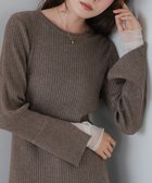 【バブ ブージュルード/Bab Bou Jeloud】の【着回し力抜群! 選べるネック】チュールレイヤードリブニット 人気、トレンドファッション・服の通販 founy(ファニー) ファッション Fashion レディースファッション Fashion for Women トップス・カットソー Cut & Sew Tops ニット Knit Tops & Sweaters インナー Innerwear ストレッチ Stretch, Stretchy Fabric スマート Smart, Elegant センター Center, Center Line チェック Check, Plaid, Tartan チュール Tulip, Tulip Motif ハイネック High Neck, Mock Neck フェミニン Feminine, Girly マーメイド Mermaid, Fishtail Silhouette 再入荷 Restock / Back in Stock おすすめ Recommended / Our Picks エレガント 上品 Elegant thumbnail E(BROWN-クルーネック)|ID: prp329100004758147 ipo3291000000034793900