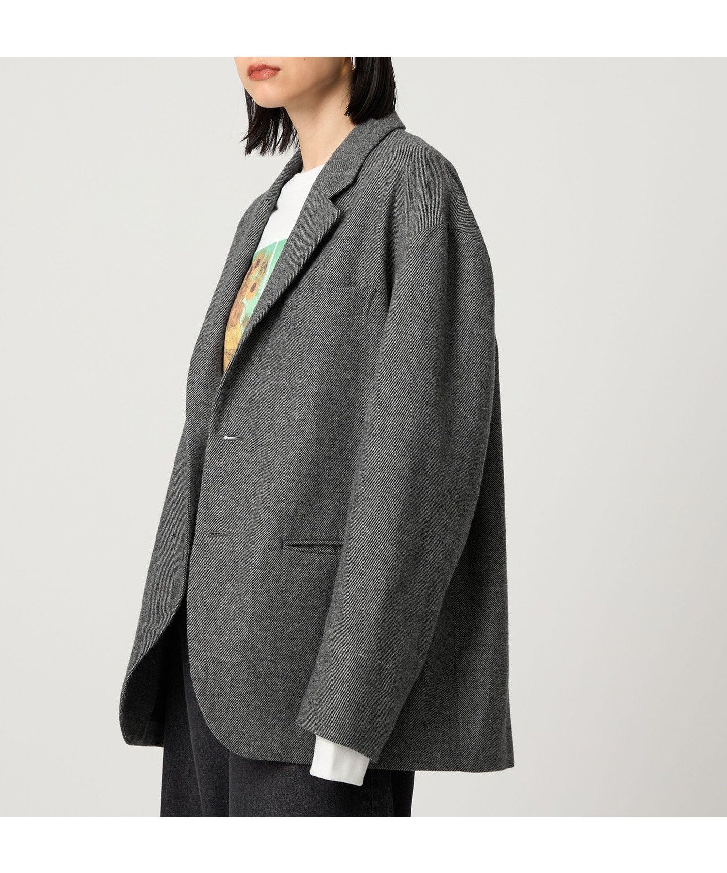 【シテン/CITEN】のCITEN ウールブレンドダディージャケット インテリア・キッズ・メンズ・レディースファッション・服の通販 founy(ファニー) 　ファッション　Fashion　レディースファッション　Fashion for Women　アウター　Coat / Outerwear Collection　レディースジャケット・軽アウター　Jackets　シンプル　Simple, Minimal　ジャケット　Jacket, Outerwear　バランス　Balance, Style Balance　フィット　Fit, Slim Fit　ミックス　Mix, Mixed Style　冬　Winter / This Winter　A/W・秋冬　Autumn/Winter　おすすめ　Recommended / Our Picks　DK.GRAY|ID: prp329100004758153 ipo3291000000034608010