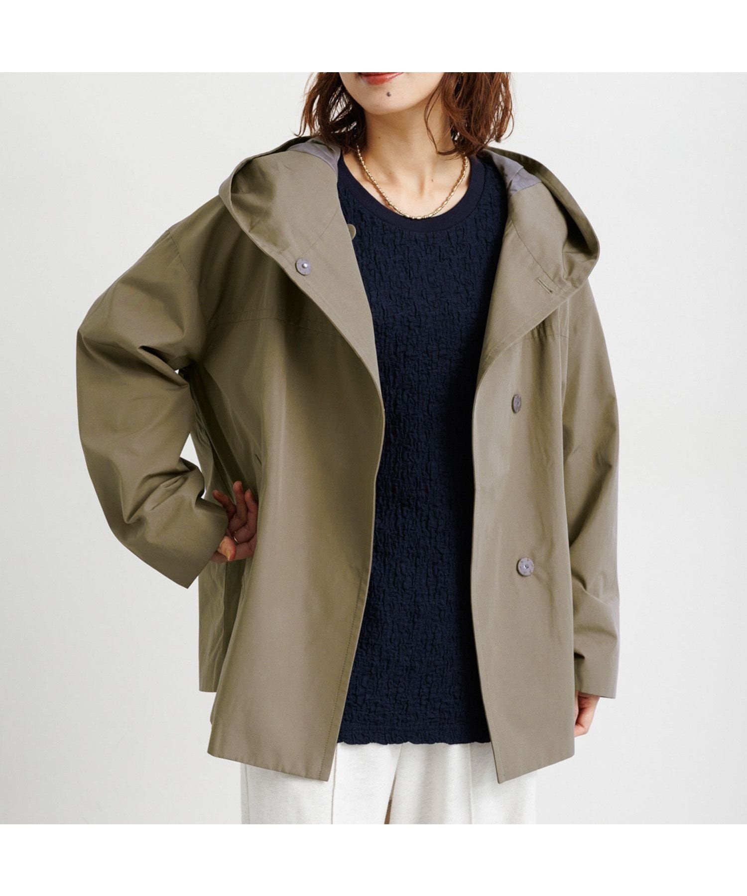 【スタディオ クリップ/studio CLIP】のウェザーフーディーブルゾン インテリア・キッズ・メンズ・レディースファッション・服の通販 founy(ファニー) 　ファッション　Fashion　レディースファッション　Fashion for Women　アウター　Coat / Outerwear Collection　ブルゾンジャケット・スポーティアウター　Blouson Jackets　おすすめ　Recommended / Our Picks　デニム　Denim, Jeans Material　バランス　Balance, Style Balance　フロント　Front, Front Design　ブルゾン　Blouson, Bomber Jacket　カーキ78|ID: prp329100004758165 ipo3291000000034497944