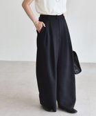 【シップス フォー ウィメン/SHIPS】のquaranciel 洗濯機可能 ダブルクロス ウエスト ライン タック ワイド パンツ ネイビー|ID: prp329100004758183 ipo3291000000034426378