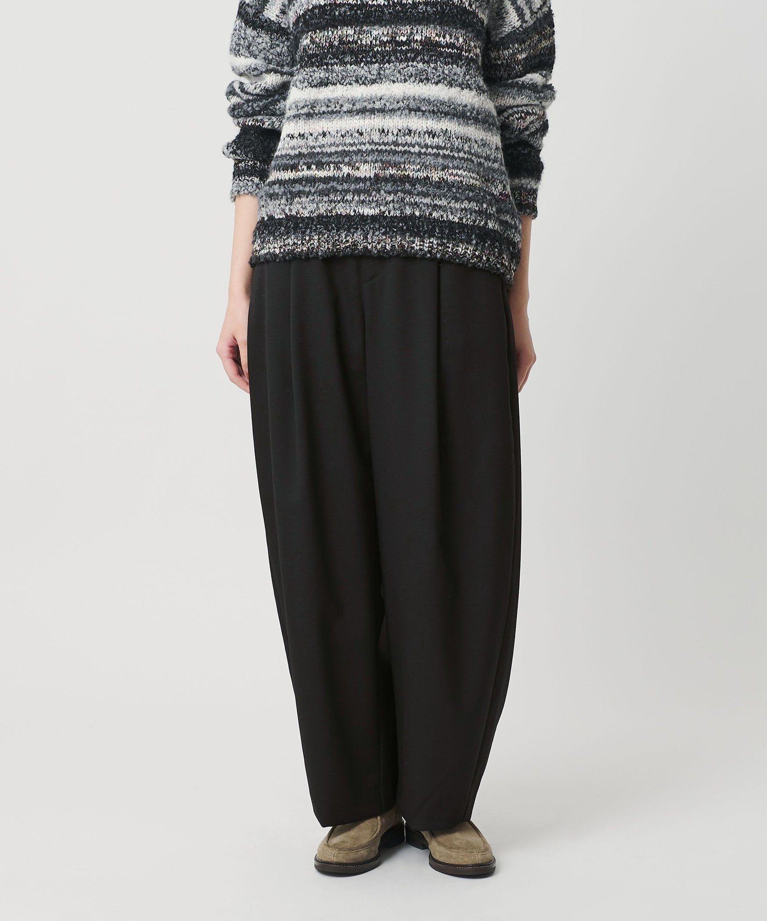 【ビューティ&ユース ユナイテッドアローズ/BEAUTY&YOUTH / UNITED ARROWS】の毛ポリエステル カーブパンツ ウォッシャブル インテリア・キッズ・メンズ・レディースファッション・服の通販 founy(ファニー) 　ファッション　Fashion　レディースファッション　Fashion for Women　パンツ　Pants & Trousers　ウォッシャブル　Machine Washable　コンパクト　Compact, Small Size　ジャケット　Jacket, Outerwear　ストライプ　Stripe, Striped Pattern　スラックス　Slacks, Dress Pants　トレンド　Trend, Trending Now　ドレープ　Drape, Draping Fabric　バランス　Balance, Style Balance　プリント　Print, Printed Pattern　マニッシュ　Mannish, Boyish　ミックス　Mix, Mixed Style　ワイド　Wide, Wide Fit　冬　Winter / This Winter　おすすめ　Recommended / Our Picks　BLACK|ID: prp329100004758189 ipo3291000000034528300