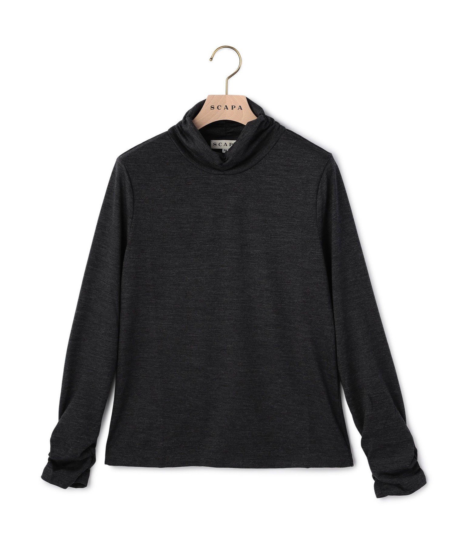 【スキャパ/SCAPA】のバンデーラテンジクカットソー インテリア・キッズ・メンズ・レディースファッション・服の通販 founy(ファニー) 　ファッション　Fashion　レディースファッション　Fashion for Women　トップス・カットソー　Cut & Sew Tops　カットソー・ベーシックTシャツ　Cut-and-Sewn Tops / Stretch Tees & Basics　おすすめ　Recommended / Our Picks　カットソー　Cut and Sewn Top　シンプル　Simple, Minimal　ハイネック　High Neck, Mock Neck　バランス　Balance, Style Balance　無地　Plain, Solid Color　A/W・秋冬　Autumn/Winter　チャコールグレー|ID: prp329100004758260 ipo3291000000034487527