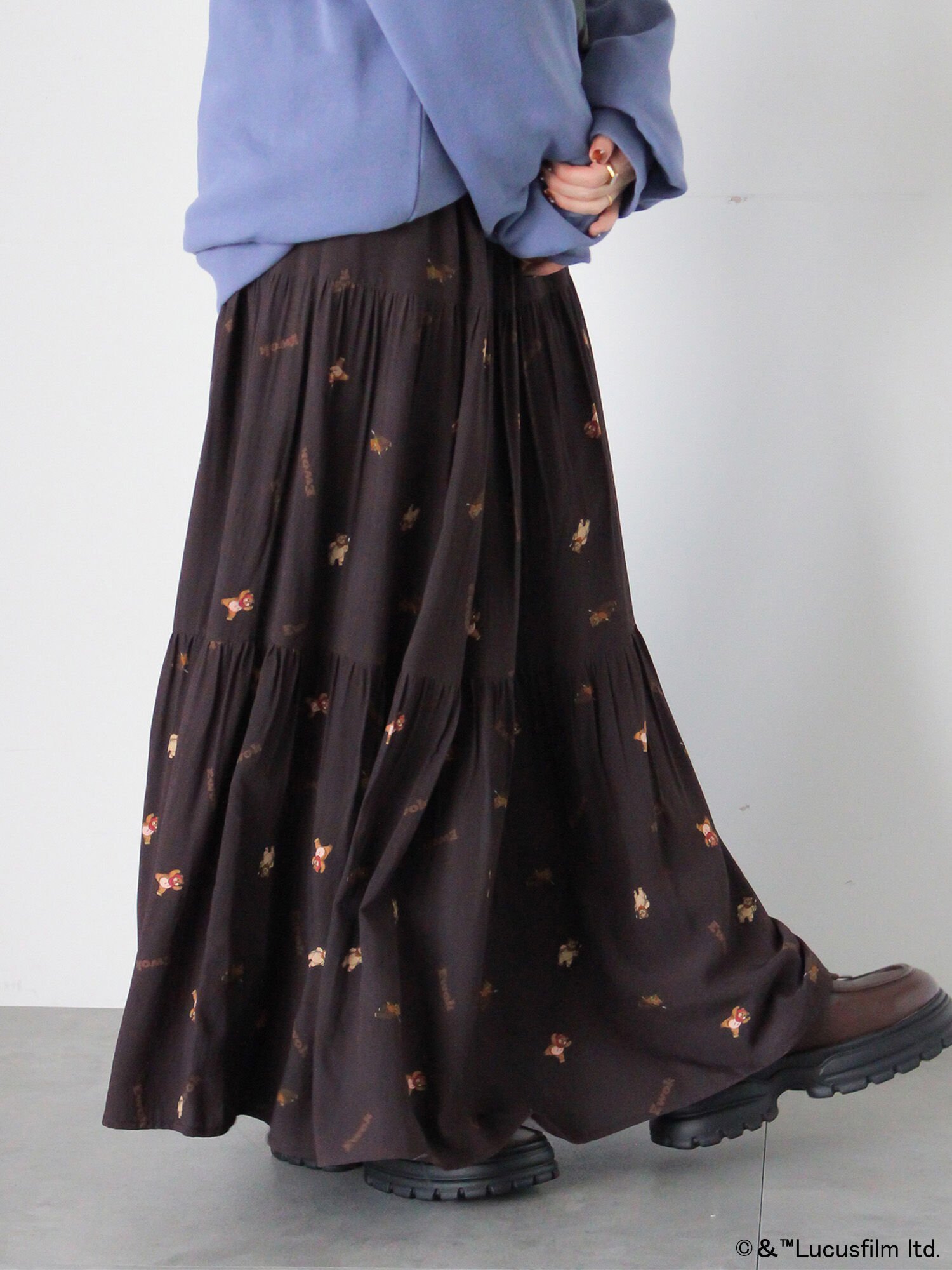 【エヘカソポ/ehka sopo】のSTARWARS/総柄スカート 人気、トレンドファッション・服の通販 founy(ファニー) 　ファッション　Fashion　レディースファッション　Fashion for Women　スカート　Skirts　とろみ　Fluid, Flowy Fabric　イラスト　Illustration　 other-1|ID: prp329100004758277 ipo3291000000034578011