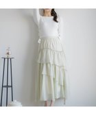 【ノエラ/Noela】のシアーティアードスカート ライトグリーン|ID: prp329100004758292 ipo3291000000034587462