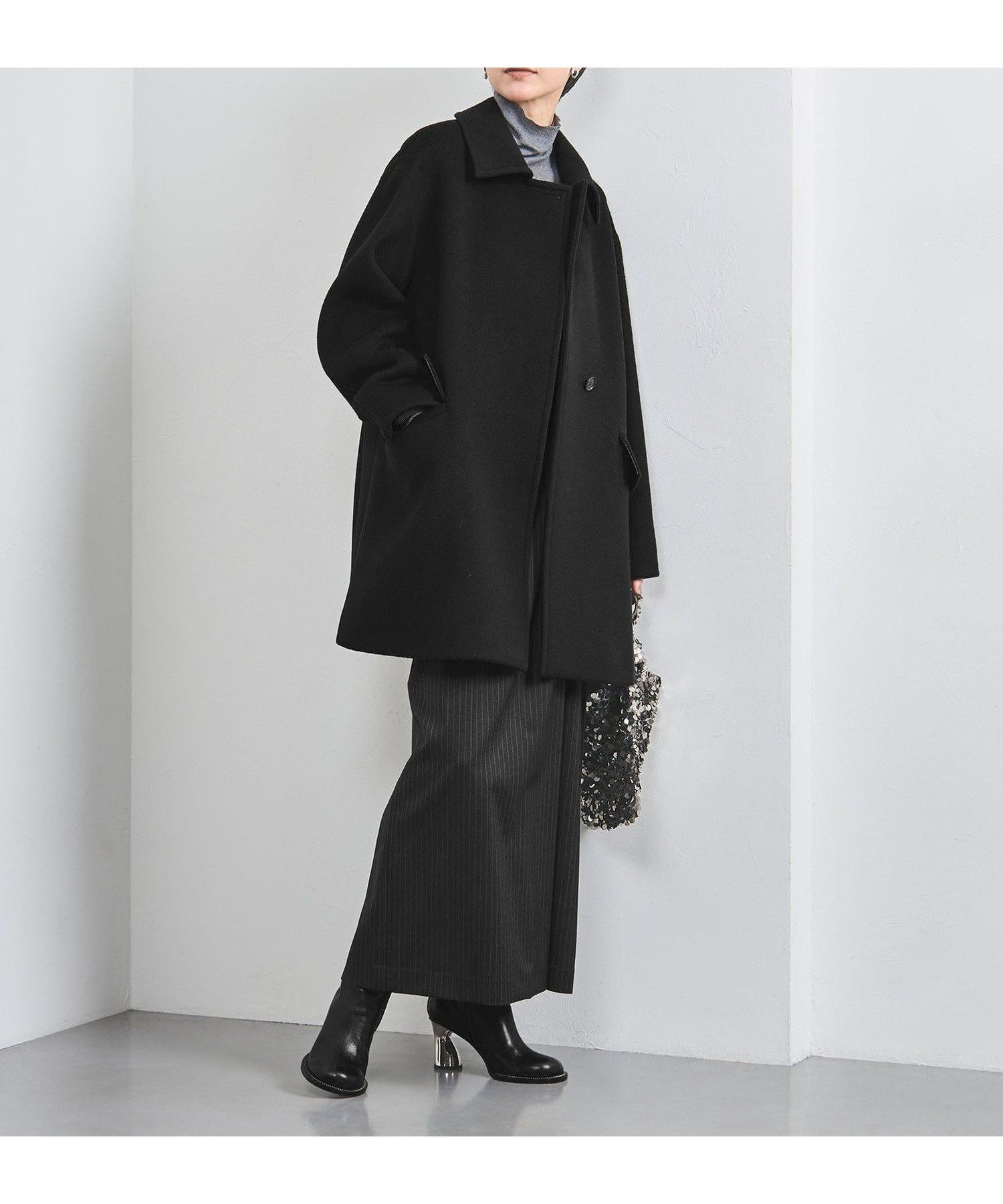 【ユナイテッドアローズ/UNITED ARROWS】のスタンドカラー ミドルコート インテリア・キッズ・メンズ・レディースファッション・服の通販 founy(ファニー) 　ファッション　Fashion　レディースファッション　Fashion for Women　アウター　Coat / Outerwear Collection　コート・ロングコート・ピーコート　Long Coats, Peacoats & More　コンパクト　Compact, Small Size　ショルダー　Shoulder, Shoulder Strap　シンプル　Simple, Minimal　スタンド　Stand Collar, Upright Stand　チェック　Check, Plaid, Tartan　トレンド　Trend, Trending Now　ドロップ　Drop Shoulder, Dropped Style　フラップ　Flap, Flap Pocket　ポケット　Pocket, Pocket Detail　ミドル　Middle Length, Mid Height　ミニスカート　Mini Skirt, Short Skirt　ロング　Long, Long-Length　アウトレット　Outlet / Clearance　おすすめ　Recommended / Our Picks　BLACK|ID: prp329100004758298 ipo3291000000034472116