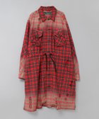 【アールエヌエー/RNA】のD1682 ハードエフェクトシャツワンピース 人気、トレンドファッション・服の通販 founy(ファニー) ファッション Fashion レディースファッション Fashion for Women ワンピース Dresses シャツワンピース / 1枚で着映えコーデ Shirt Dresses ケミカル Chemical, Chemical Wash スリット Slit, Slit Detail ダメージ Distressed, Destroyed ブラウジング Blouson Silhouette, Cinched Waist ブリーチ Bleach, Washed Finish プリント Print, Printed Pattern ミリタリー Military, Army Style 羽織 Haori, Light Jacket thumbnail レッド/ブルー|ID: prp329100004758361 ipo3291000000034562261