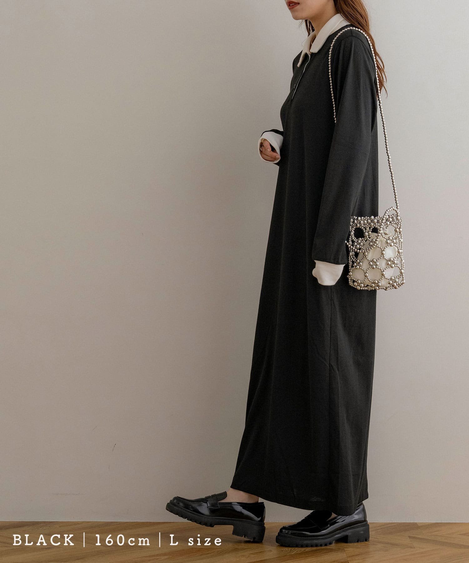 【ノアル/NOAHL】の配色ポロシャツワンピース インテリア・キッズ・メンズ・レディースファッション・服の通販 founy(ファニー) 　ファッション　Fashion　レディースファッション　Fashion for Women　ワンピース　Dresses　シャツワンピース / 1枚で着映えコーデ　Shirt Dresses　スリット　Slit, Slit Detail　ニットソー　Knit-Sewn, Cut & Sew Knit　フィット　Fit, Slim Fit　ポケット　Pocket, Pocket Detail　ポロシャツ　Polo Shirt, Collared Tee　ルーズ　Loose, Oversized　ロング　Long, Long-Length　エレガント 上品　Elegant　秋　Autumn　A/W・秋冬　Autumn/Winter　ブラック|ID: prp329100004758378 ipo3291000000034557517