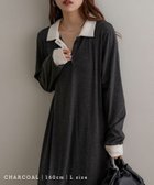 【ノアル/NOAHL】の配色ポロシャツワンピース チャコール|ID: prp329100004758378 ipo3291000000034557521