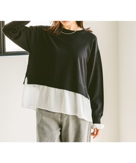 【グローバルワーク/GLOBAL WORK】 布帛ドッキングプルオーバー/253303人気、トレンドファッション・服の通販 founy(ファニー) ファッション Fashion レディースファッション Fashion for Women トップス・カットソー Cut & Sew Tops カジュアルプルオーバー・ニットトップス Pullovers & Knit Tops / Casual Pullovers おすすめ Recommended / Our Picks ダウン Down, Puffer デニム Denim, Jeans Material ドッキング Docking, Mixed Material フェミニン Feminine, Girly 人気 Popular, Best Seller 冬 Winter / This Winter 春 Spring |ID:prp329100004758487