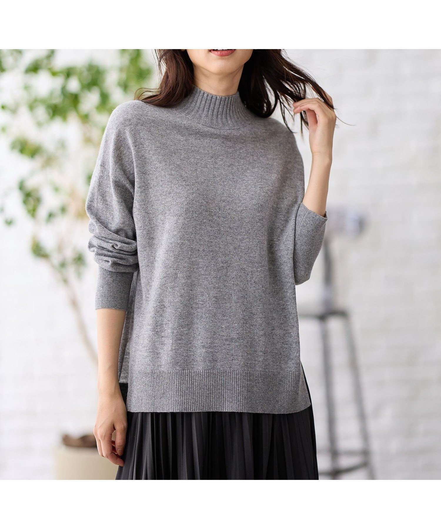 【エニー/ANY】の【手洗い可】イタリーヤーンウールカシミヤミックスプルオーバー インテリア・キッズ・メンズ・レディースファッション・服の通販 founy(ファニー) 　ファッション　Fashion　レディースファッション　Fashion for Women　トップス・カットソー　Cut & Sew Tops　カジュアルプルオーバー・ニットトップス　Pullovers & Knit Tops / Casual Pullovers　イタリア　Italy　インナー　Innerwear　スリット　Slit, Slit Detail　ネックレス　Necklace, Pendant Necklace　ベスト　Vest, Waistcoat　ボトルネック　Bottle Neck, Mock Neck　再入荷　Restock / Back in Stock　おすすめ　Recommended / Our Picks　グレー[004]|ID: prp329100004758488 ipo3291000000034429437