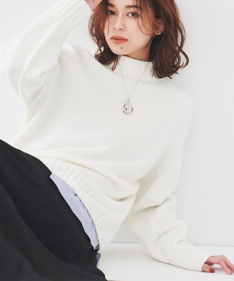 【アンタイトル/UNTITLED】の【洗える】ミドルゲージ モックネックニット 人気、トレンドファッション・服の通販 founy(ファニー) 　ファッション　Fashion　レディースファッション　Fashion for Women　トップス・カットソー　Cut & Sew Tops　ニット　Knit Tops & Sweaters　アクリル　Acrylic Material　インナー　Innerwear　カットソー　Cut and Sewn Top　シンプル　Simple, Minimal　スマート　Smart, Elegant　バランス　Balance, Style Balance　ヘムライン　Hemline, Bottom Cut　ボトム　Bottoms, Lower Wear　ミックス　Mix, Mixed Style　ミドル　Middle Length, Mid Height　モックネック　Mock Neck, Short Turtleneck　ワイド　Wide, Wide Fit　洗える　Machine Washable　 other-1|ID: prp329100004758508 ipo3291000000034448744