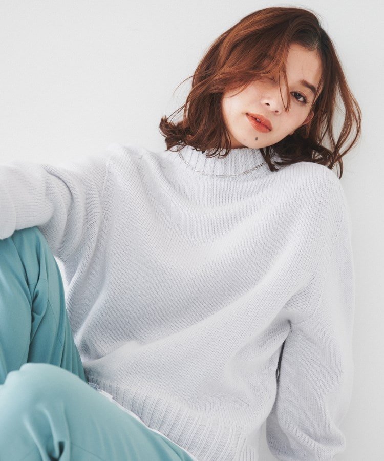 【アンタイトル/UNTITLED】の【洗える】ミドルゲージ モックネックニット インテリア・キッズ・メンズ・レディースファッション・服の通販 founy(ファニー) 　ファッション　Fashion　レディースファッション　Fashion for Women　トップス・カットソー　Cut & Sew Tops　ニット　Knit Tops & Sweaters　アクリル　Acrylic Material　インナー　Innerwear　カットソー　Cut and Sewn Top　シンプル　Simple, Minimal　スマート　Smart, Elegant　バランス　Balance, Style Balance　ヘムライン　Hemline, Bottom Cut　ボトム　Bottoms, Lower Wear　ミックス　Mix, Mixed Style　ミドル　Middle Length, Mid Height　モックネック　Mock Neck, Short Turtleneck　ワイド　Wide, Wide Fit　洗える　Machine Washable　ライトグレー|ID: prp329100004758508 ipo3291000000034448746