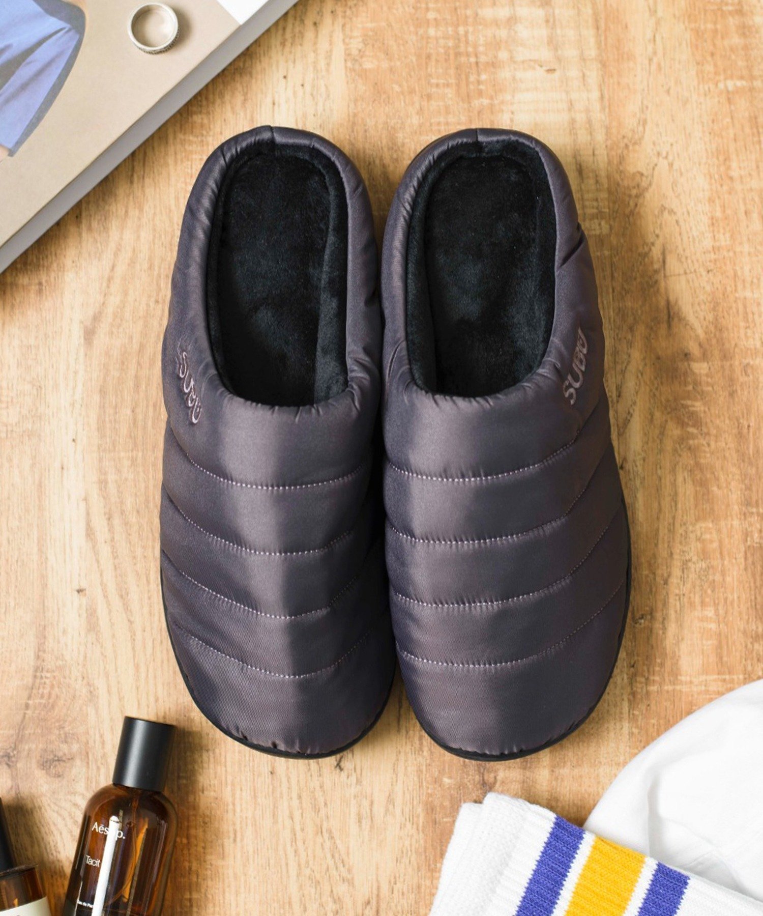 【セットアップセブン/SETUP7】のSUBU/WINTER SANDALS スリッポン/サンダル テフロン加工/4層クッション インテリア・キッズ・メンズ・レディースファッション・服の通販 founy(ファニー) 　ファッション　Fashion　レディースファッション　Fashion for Women　インソール　Shoe Insole　クッション　Cushion, Throw Pillow　コーティング　Coating, Coated Finish　サンダル　Sandals, Summer Shoes　スタンダード　Standard, Basic　スリッポン　Slip-On, Loafer　ダウン　Down, Puffer　フィット　Fit, Slim Fit　リラックス　Relax, Relaxed Fit　冬　Winter / This Winter　A/W・秋冬　Autumn/Winter　再入荷　Restock / Back in Stock　GRY|ID: prp329100004758521 ipo3291000000035176678