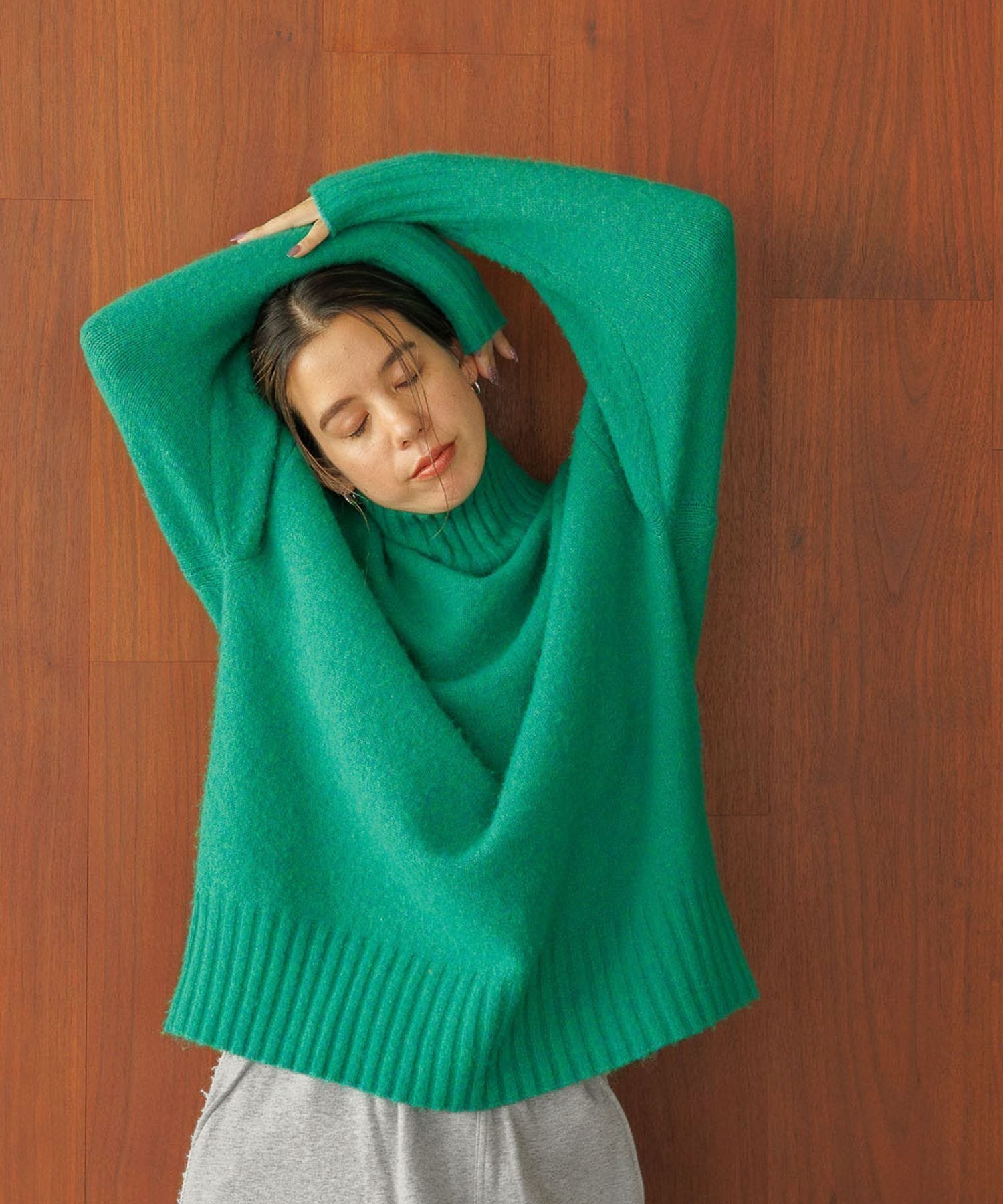 【ベイフロー/BAYFLOW】のふっくら軽くあったか ブークレタートルニットプルオーバー インテリア・キッズ・メンズ・レディースファッション・服の通販 founy(ファニー)  ファッション Fashion レディースファッション Fashion for Women トップス・カットソー Cut & Sew Tops ニット Knit Tops & Sweaters カジュアルプルオーバー・ニットトップス Pullovers & Knit Tops / Casual Pullovers おすすめ Recommended / Our Picks シンプル Simple, Minimal デニム Denim, Jeans Material グリーン70|ID: prp329100004758551 ipo3291000000034430103