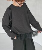 【スピック&スパン/Spick & Span】のレースドッキング畦ニットプルオーバー グレー|ID: prp329100004758574 ipo3291000000034781475