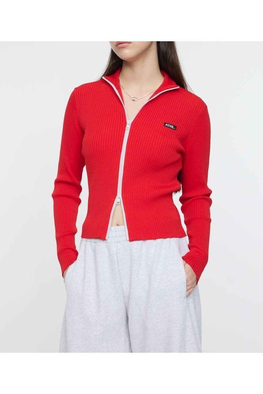 【マウジー/moussy】のBI COLOR MIDDLE NECKトップス インテリア・キッズ・メンズ・レディースファッション・服の通販 founy(ファニー) 　ファッション　Fashion　レディースファッション　Fashion for Women　トップス・カットソー　Cut & Sew Tops　おすすめ　Recommended / Our Picks　インナー　Innerwear　シンプル　Simple, Minimal　ジップ　Zip, Zipper　スポーティ　Sporty, Casual Athletic　スラックス　Slacks, Dress Pants　ミックス　Mix, Mixed Style　ワンポイント　One Point, Statement Accent　人気　Popular, Best Seller　再入荷　Restock / Back in Stock　RED|ID: prp329100004758582 ipo3291000000034450819