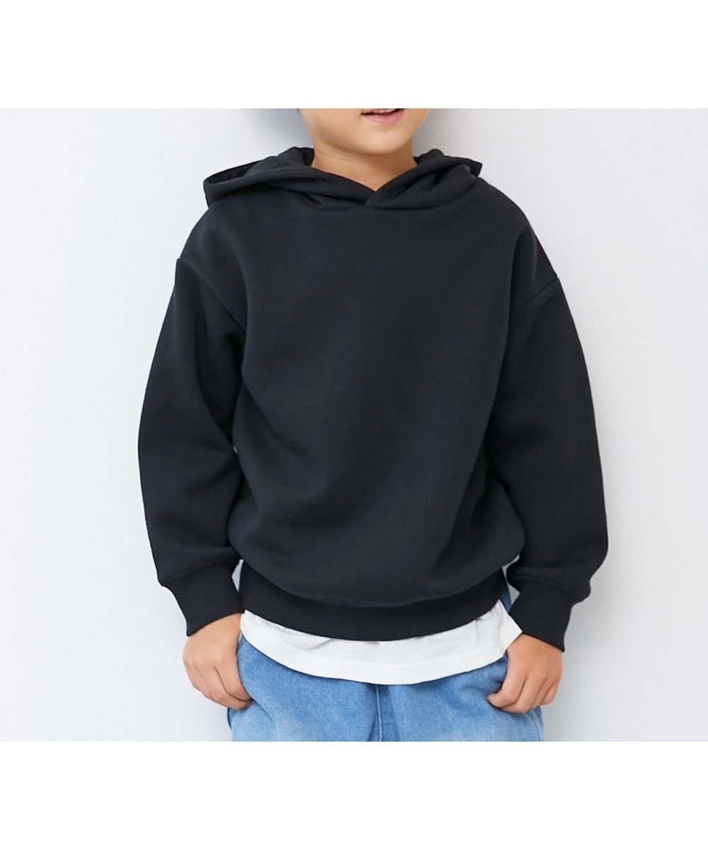 【デビロック/devirock / KIDS】のビッグシルエット 裏起毛プルパーカー プルパーカー パーカー トップス 25AW インテリア・キッズ・メンズ・レディースファッション・服の通販 founy(ファニー) 　ファッション　Fashion　キッズファッション　Fashion for Kids　トップス・カットソー　Cut & Sew Tops　シンプル　Simple, Minimal　トレンド　Trend, Trending Now　パーカー　Hoodie, Parka　ビッグ　Big, Oversized　おすすめ　Recommended / Our Picks　2025年　2025　2025-2026秋冬・A/W　Autumn/Winter 2025–26 AW25–26　ブラック|ID: prp329100004758594 ipo3291000000034670212