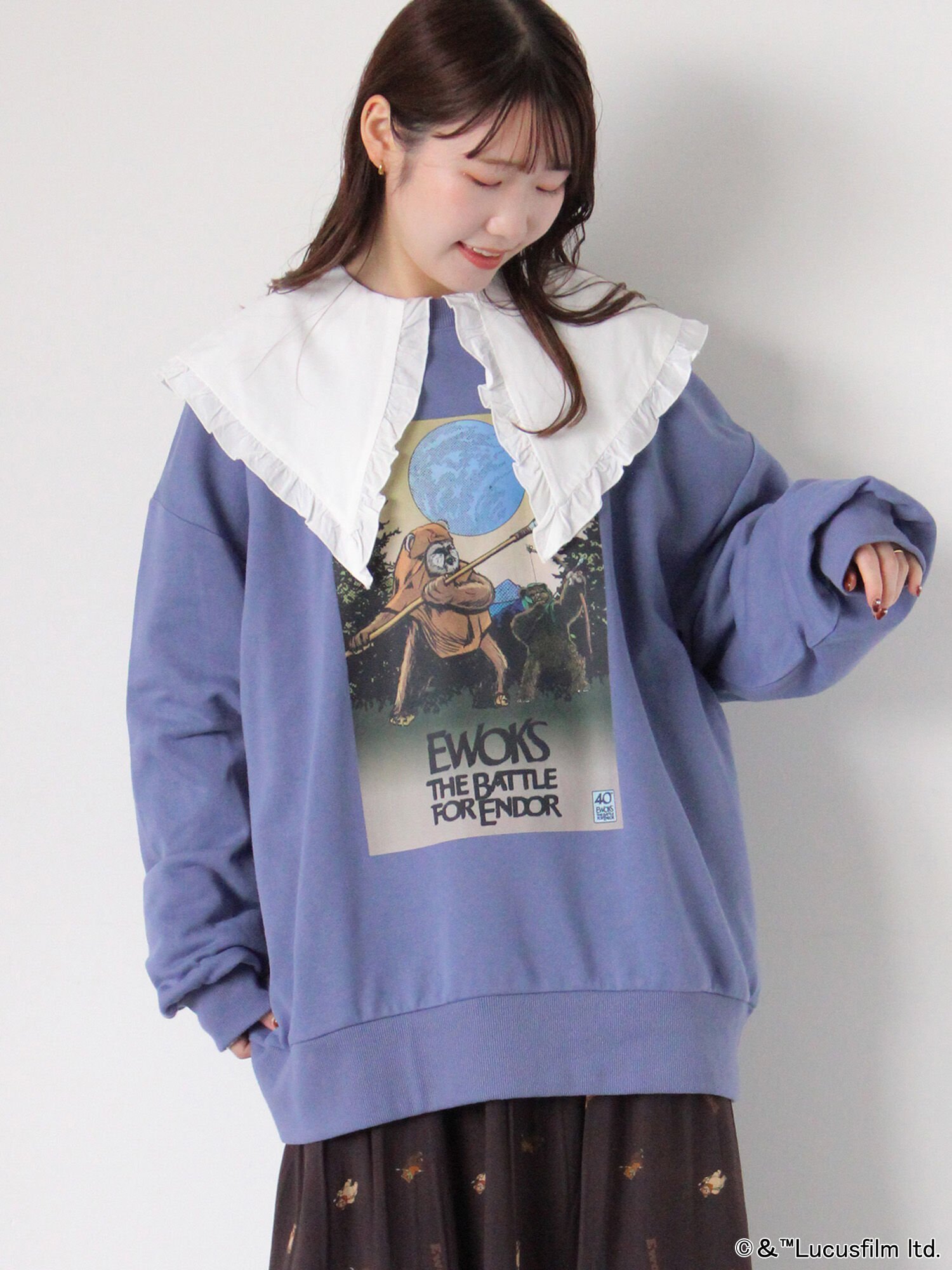 【エヘカソポ/ehka sopo】のSTARWARS/スウェット インテリア・キッズ・メンズ・レディースファッション・服の通販 founy(ファニー) 　ファッション　Fashion　レディースファッション　Fashion for Women　トップス・カットソー　Cut & Sew Tops　レディースパーカー・カジュアルフーディー　Casual Hoodies & Sweatshirts　スウェット・クルーネックトップス　Sweatshirts & Crewnecks / Relaxed Fit Sweat Tops　インナー　Innerwear　スウェット / スエット　Sweatshirt, Sweatwear　プリント　Print, Printed Pattern　冬　Winter / This Winter　秋　Autumn　サックスブルー|ID: prp329100004758604 ipo3291000000034598938