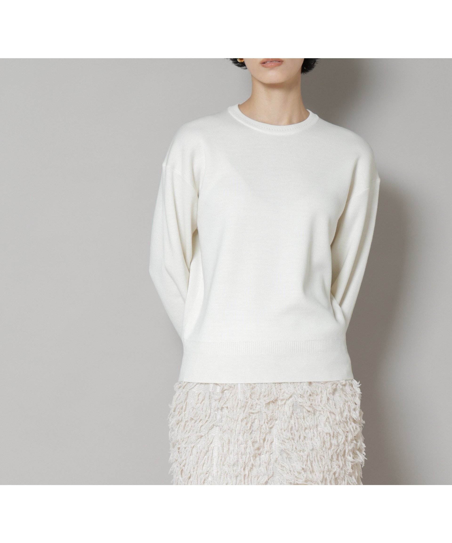 【ナノ ユニバース/nano universe】の毛玉レスニットスムースクルーネックプルオーバー インテリア・キッズ・メンズ・レディースファッション・服の通販 founy(ファニー) 　ファッション　Fashion　レディースファッション　Fashion for Women　トップス・カットソー　Cut & Sew Tops　ニット　Knit Tops & Sweaters　カジュアルプルオーバー・ニットトップス　Pullovers & Knit Tops / Casual Pullovers　ウォッシャブル　Machine Washable　春　Spring　シンプル　Simple, Minimal　定番　Standard, Basic Item　なめらか　Smooth, Silky Texture　人気　Popular, Best Seller　ベーシック　Basic, Essential　冬　Winter / This Winter　A/W・秋冬　Autumn/Winter　エレガント 上品　Elegant　2025年　2025　2025-2026秋冬・A/W　Autumn/Winter 2025–26 AW25–26　オフホワイト1|ID: prp329100004758623 ipo3291000000034430967