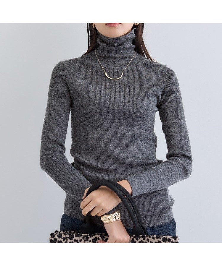 【インディヴィ/INDIVI】の【洗える/毛玉になりにくい】エクストラファインウール リブタートルニット インテリア・キッズ・メンズ・レディースファッション・服の通販 founy(ファニー) 　ファッション　Fashion　レディースファッション　Fashion for Women　トップス・カットソー　Cut & Sew Tops　ニット　Knit Tops & Sweaters　インナー　Innerwear　洗える　Machine Washable　ジャケット　Jacket, Outerwear　スマート　Smart, Elegant　なめらか　Smooth, Silky Texture　A/W・秋冬　Autumn/Winter　エレガント 上品　Elegant　チャコールグレー|ID: prp329100004758628 ipo3291000000034516363