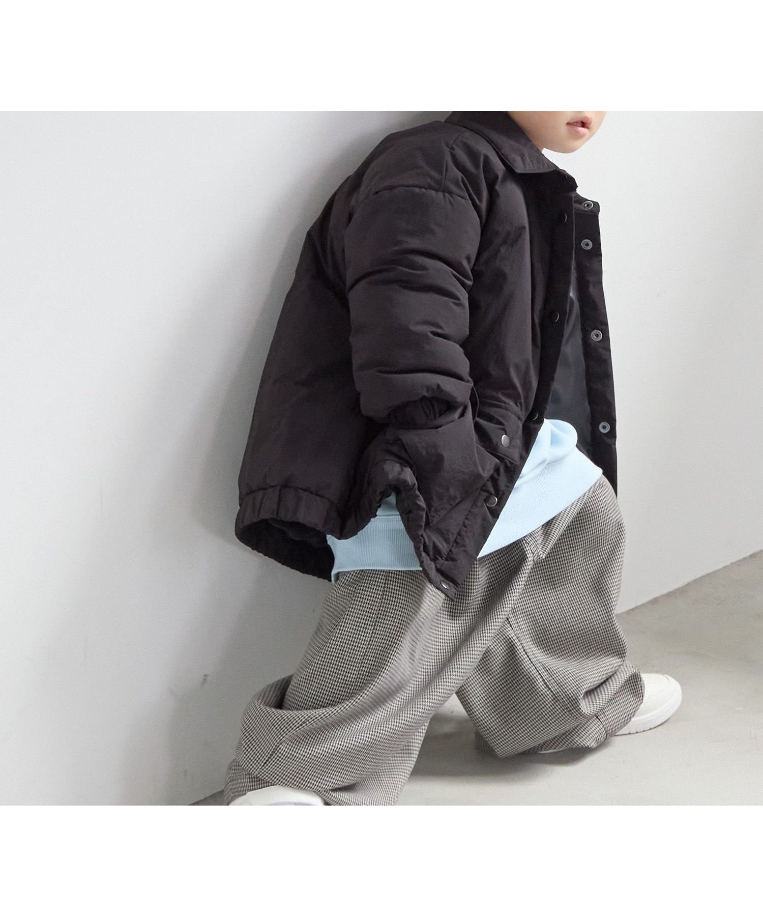 【ローリーズファーム/LOWRYS FARM / KIDS】のエアサーマルコーチジャケット インテリア・キッズ・メンズ・レディースファッション・服の通販 founy(ファニー) 　ファッション　Fashion　キッズファッション　Fashion for Kids　アウター　Coat Outerwear /Kids　ダウン　Down, Puffer　ドローコード　Drawcord, Drawstring Cord　フラップ　Flap, Flap Pocket　ポケット　Pocket, Pocket Detail　ブラック|ID: prp329100004758633 ipo3291000000034625012