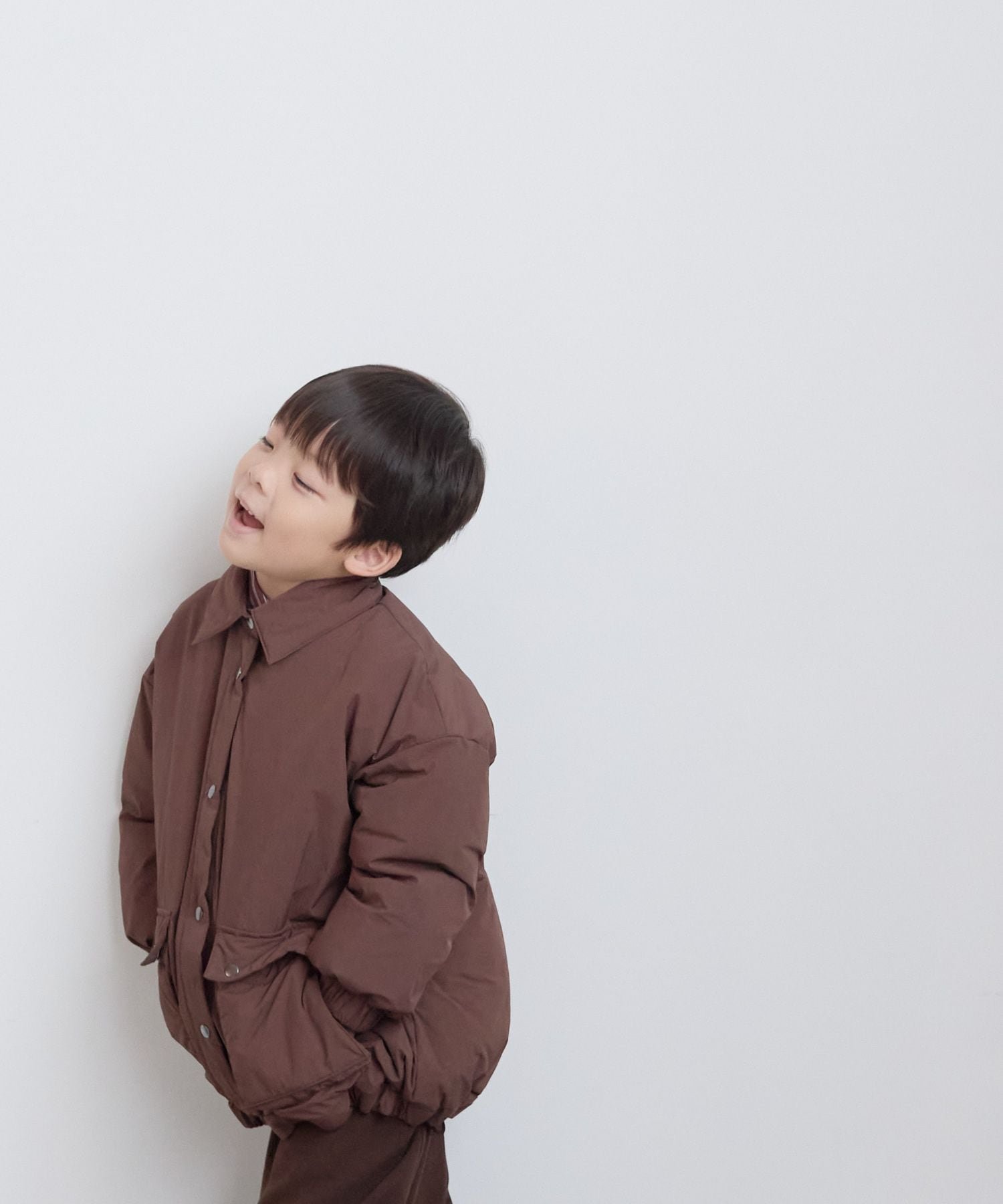 【ローリーズファーム/LOWRYS FARM / KIDS】のエアサーマルコーチジャケット インテリア・キッズ・メンズ・レディースファッション・服の通販 founy(ファニー) 　ファッション　Fashion　キッズファッション　Fashion for Kids　アウター　Coat Outerwear /Kids　ダウン　Down, Puffer　ドローコード　Drawcord, Drawstring Cord　フラップ　Flap, Flap Pocket　ポケット　Pocket, Pocket Detail　ブラウン|ID: prp329100004758633 ipo3291000000034625013