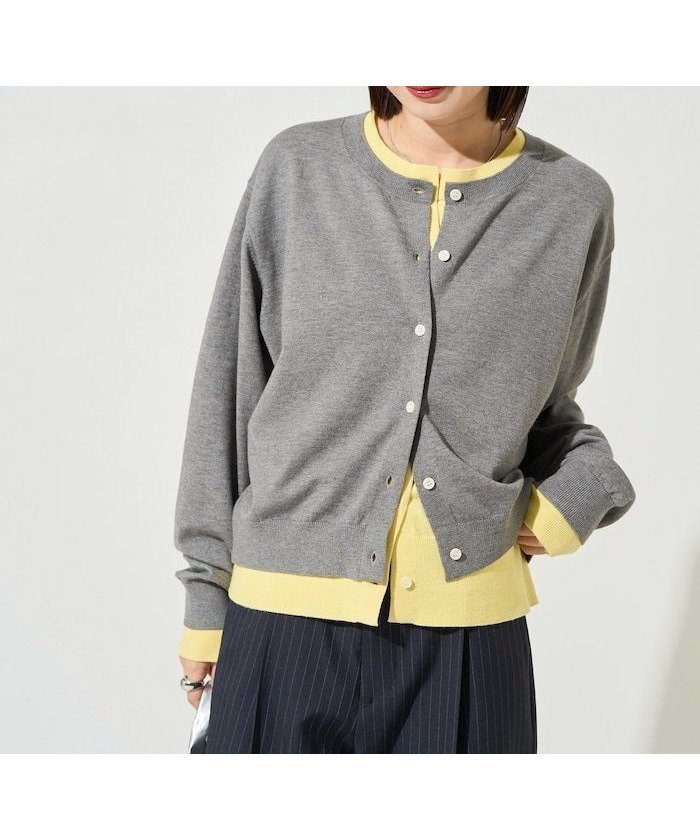 【フリークスストア/FREAK'S STORE】のレイヤード 配色 ボタン カーディガン【限定展開】 25AW インテリア・キッズ・メンズ・レディースファッション・服の通販 founy(ファニー) 　ファッション　Fashion　レディースファッション　Fashion for Women　トップス・カットソー　Cut & Sew Tops　カーディガン・羽織り　Layered Style Cardigans　カーディガン　Cardigan, Knitwear　シューズ　Shoes, Footwear　タイトスカート　Pencil Skirt, Tight Skirt　デニム　Denim, Jeans Material　ベーシック　Basic, Essential　ワイド　Wide, Wide Fit　A/W・秋冬　Autumn/Winter　冬　Winter / This Winter　おすすめ　Recommended / Our Picks　2025年　2025　2025-2026秋冬・A/W　Autumn/Winter 2025–26 AW25–26　グレー|ID: prp329100004758688 ipo3291000000035099972