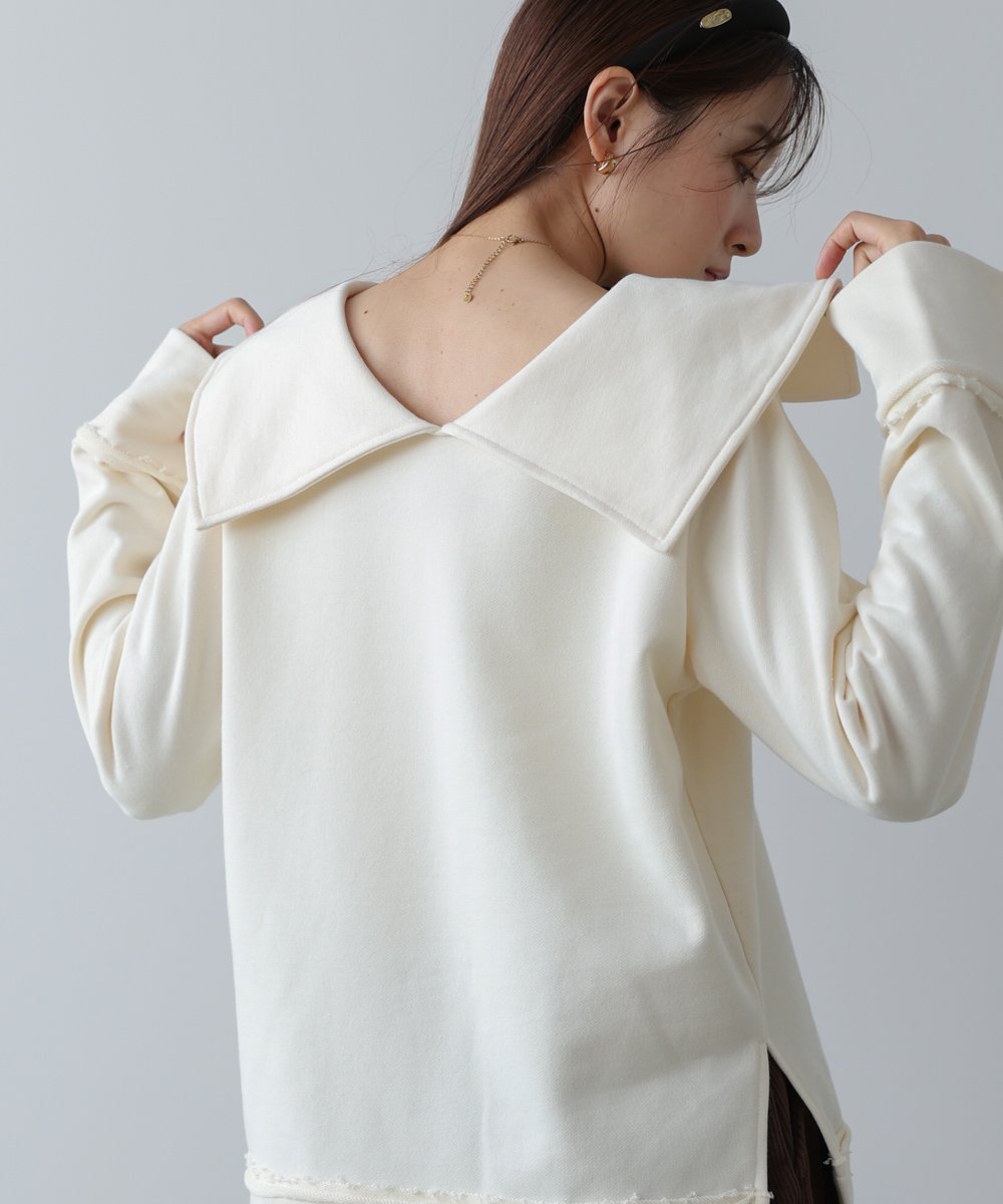 【バブ ブージュルード/Bab Bou Jeloud】のビッグカラー2WAYスウェットトップス 人気、トレンドファッション・服の通販 founy(ファニー) ファッション Fashion レディースファッション Fashion for Women トップス・カットソー Cut & Sew Tops レディースパーカー・カジュアルフーディー Casual Hoodies & Sweatshirts スウェット・クルーネックトップス Sweatshirts & Crewnecks / Relaxed Fit Sweat Tops ショート Short, Short Length スウェット / スエット Sweatshirt, Sweatwear スポーティ Sporty, Casual Athletic スマート Smart, Elegant タイトスカート Pencil Skirt, Tight Skirt チェック Check, Plaid, Tartan デニム Denim, Jeans Material ビッグ Big, Oversized フレア Flare, Flared A/W・秋冬 Autumn/Winter 再入荷 Restock / Back in Stock おすすめ Recommended / Our Picks other-1|ID: prp329100004758755 ipo3291000000034602113