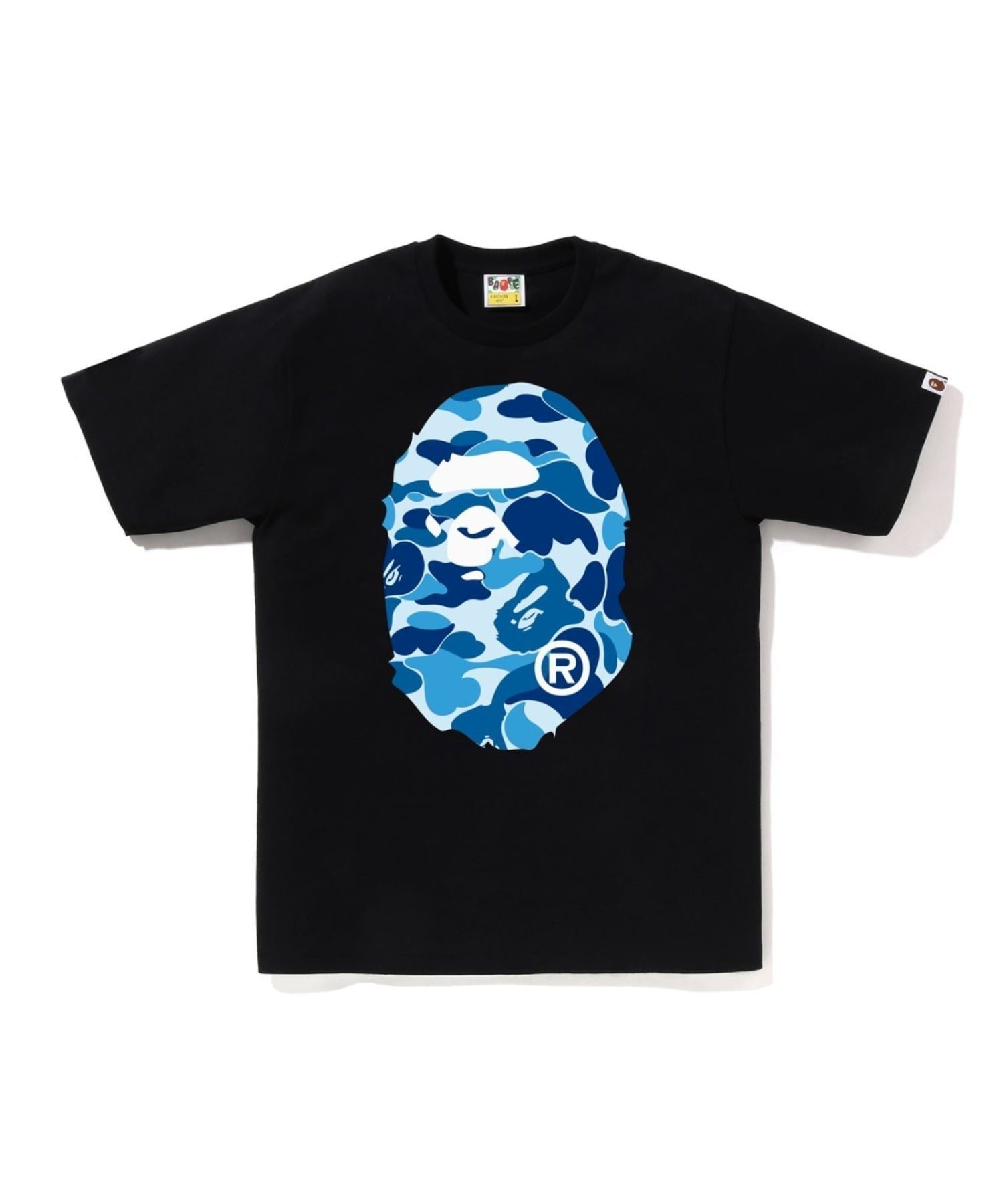 【ア ベイシング エイプ/A BATHING APE】のABC CAMO BIG APE HEAD TEE インテリア・キッズ・メンズ・レディースファッション・服の通販 founy(ファニー) 　ファッション　Fashion　レディースファッション　Fashion for Women　インナー　Innerwear　グラフィック　Graphic, Graphic Design　ショート　Short, Short Length　スリーブ　Sleeve, Long Sleeve / Short Sleeve　フロント　Front, Front Design　プリント　Print, Printed Pattern　ラバー　Rubber, Rubber Sole　人気　Popular, Best Seller　BLACK×BLUE|ID: prp329100004758857 ipo3291000000034907095