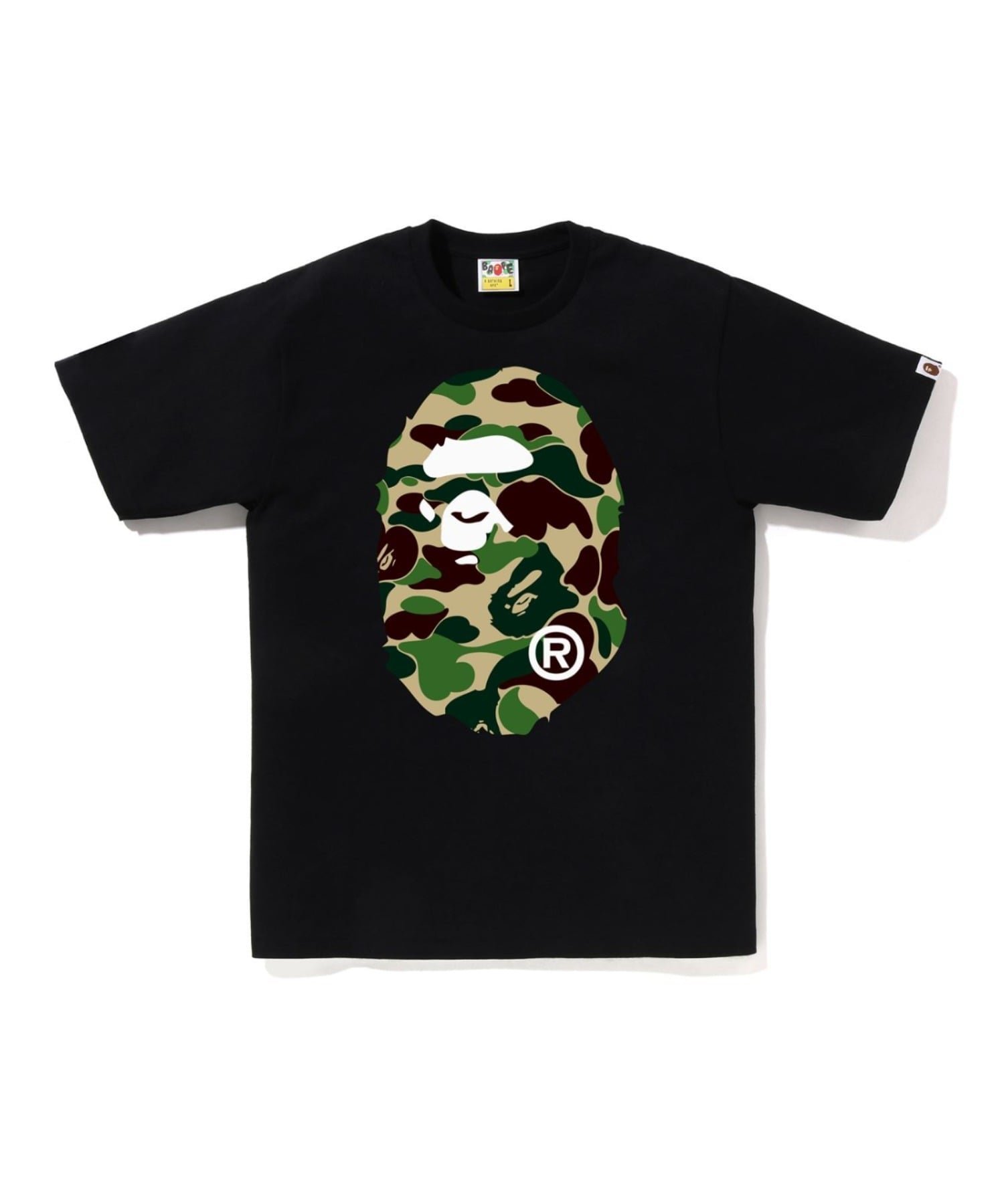 【ア ベイシング エイプ/A BATHING APE】のABC CAMO BIG APE HEAD TEE インテリア・キッズ・メンズ・レディースファッション・服の通販 founy(ファニー) 　ファッション　Fashion　レディースファッション　Fashion for Women　インナー　Innerwear　グラフィック　Graphic, Graphic Design　ショート　Short, Short Length　スリーブ　Sleeve, Long Sleeve / Short Sleeve　フロント　Front, Front Design　プリント　Print, Printed Pattern　ラバー　Rubber, Rubber Sole　人気　Popular, Best Seller　BLACK×GREEN|ID: prp329100004758857 ipo3291000000034907098