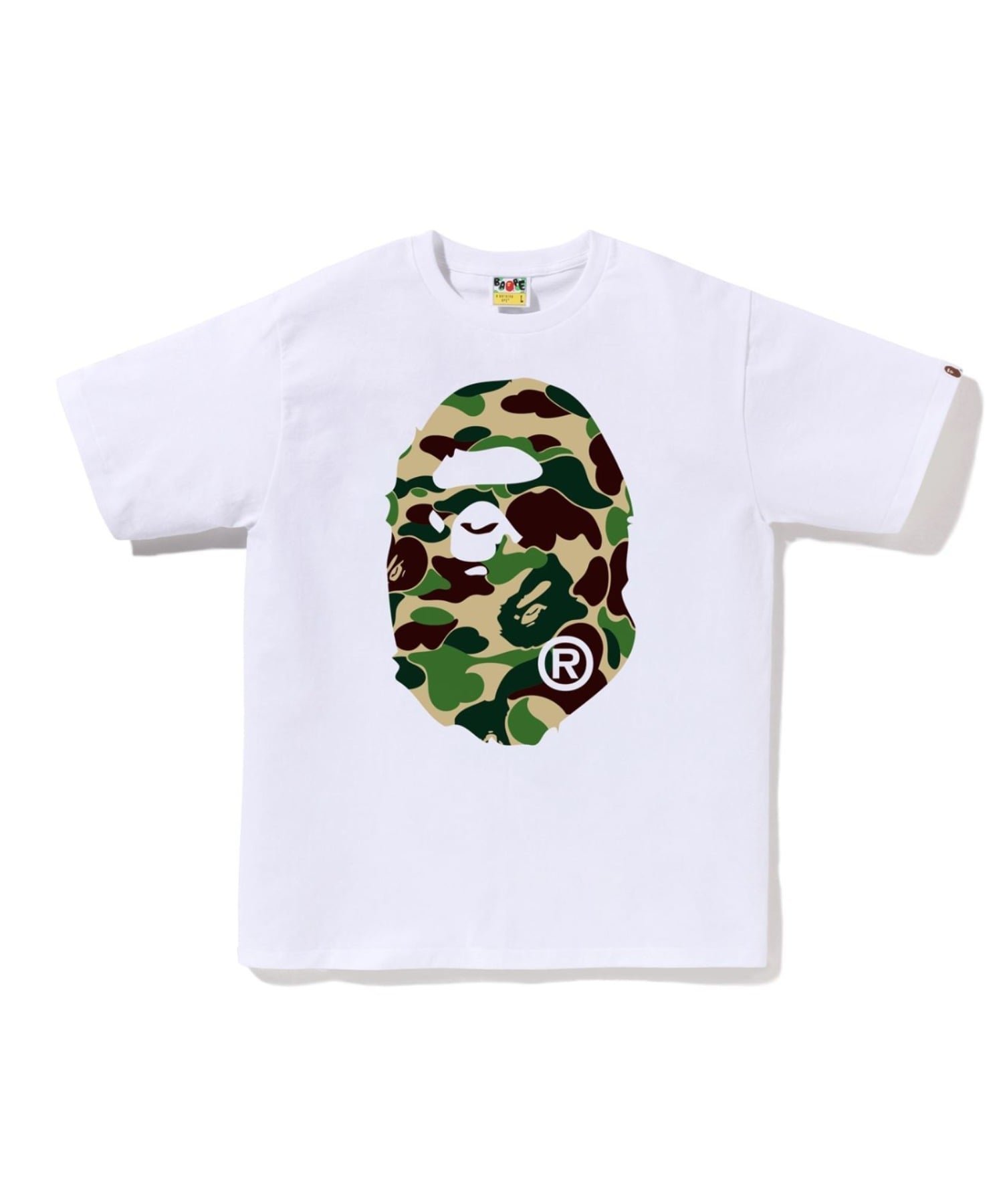【ア ベイシング エイプ/A BATHING APE】のABC CAMO BIG APE HEAD TEE インテリア・キッズ・メンズ・レディースファッション・服の通販 founy(ファニー) 　ファッション　Fashion　レディースファッション　Fashion for Women　インナー　Innerwear　グラフィック　Graphic, Graphic Design　ショート　Short, Short Length　スリーブ　Sleeve, Long Sleeve / Short Sleeve　フロント　Front, Front Design　プリント　Print, Printed Pattern　ラバー　Rubber, Rubber Sole　人気　Popular, Best Seller　WHITE×GREEN|ID: prp329100004758857 ipo3291000000034907102