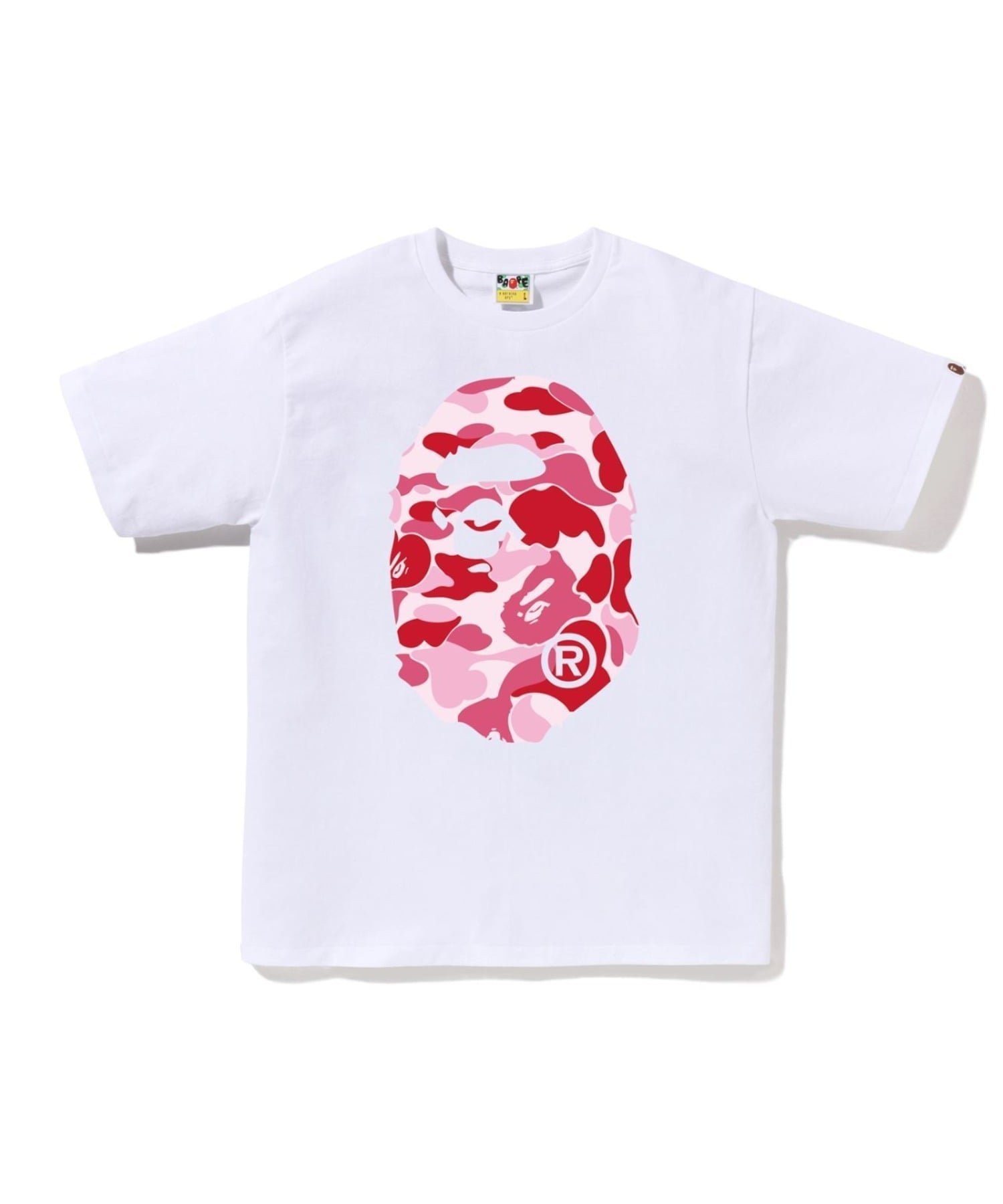 【ア ベイシング エイプ/A BATHING APE】のABC CAMO BIG APE HEAD TEE インテリア・キッズ・メンズ・レディースファッション・服の通販 founy(ファニー) 　ファッション　Fashion　レディースファッション　Fashion for Women　インナー　Innerwear　グラフィック　Graphic, Graphic Design　ショート　Short, Short Length　スリーブ　Sleeve, Long Sleeve / Short Sleeve　フロント　Front, Front Design　プリント　Print, Printed Pattern　ラバー　Rubber, Rubber Sole　人気　Popular, Best Seller　WHITE×PINK|ID: prp329100004758857 ipo3291000000034907104