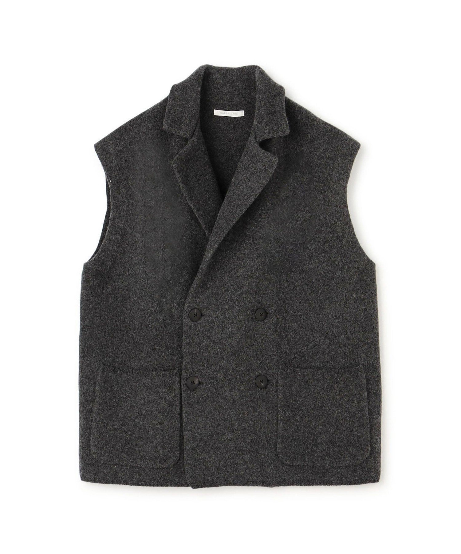 【トゥモローランド/TOMORROWLAND】のラムズウール スリーブレスダブルジャケット 人気、トレンドファッション・服の通販 founy(ファニー) 　ファッション　Fashion　レディースファッション　Fashion for Women　アウター　Coat / Outerwear Collection　レディースジャケット・軽アウター　Jackets　インナー　Innerwear　エレガント 上品　Elegant　ジャケット　Jacket, Outerwear　スリーブ　Sleeve, Long Sleeve / Short Sleeve　ダブル　Double, Double-Breasted　リラックス　Relax, Relaxed Fit　おすすめ　Recommended / Our Picks　 other-1|ID: prp329100004758868 ipo3291000000034650930