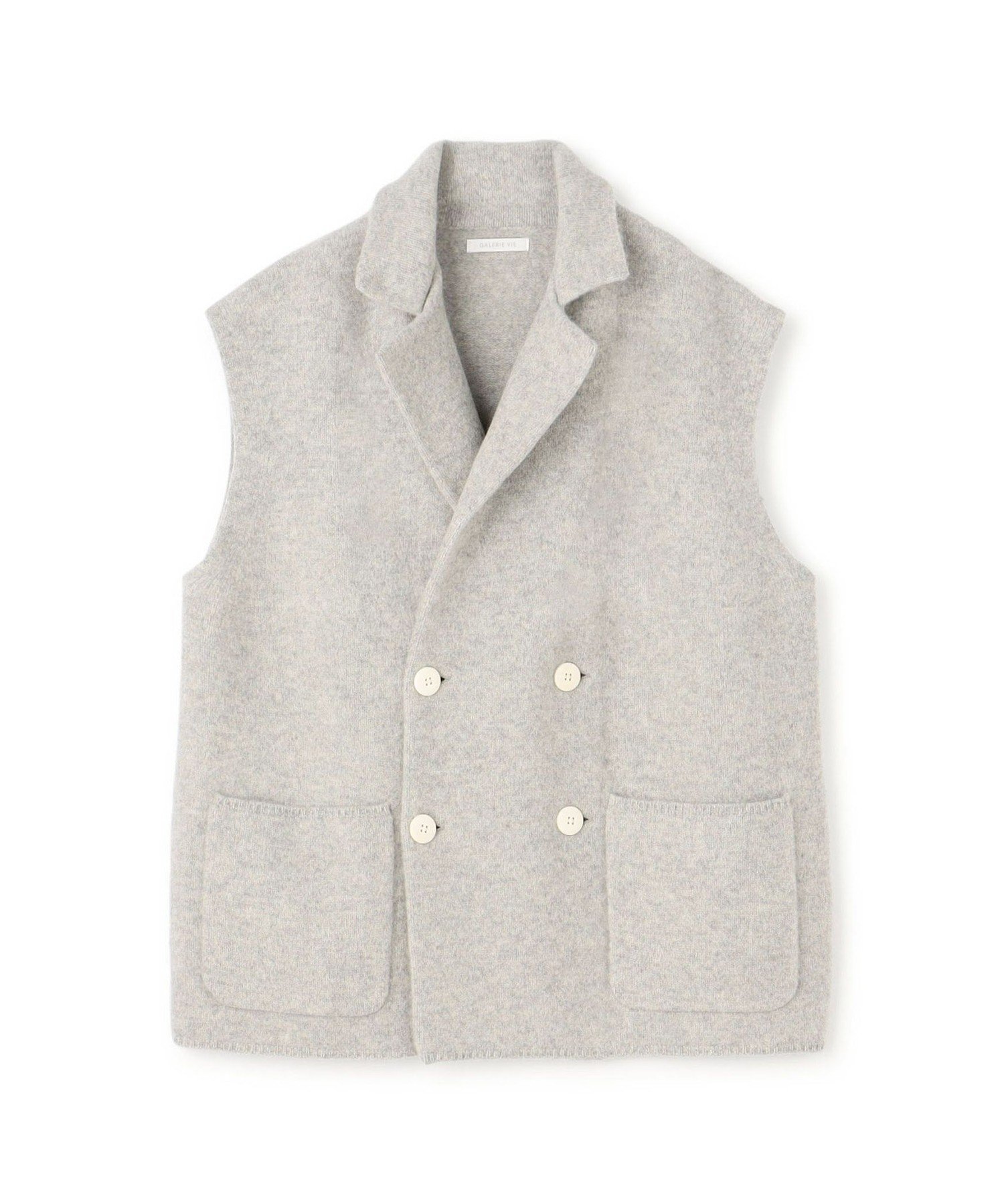 【トゥモローランド/TOMORROWLAND】のラムズウール スリーブレスダブルジャケット インテリア・キッズ・メンズ・レディースファッション・服の通販 founy(ファニー) 　ファッション　Fashion　レディースファッション　Fashion for Women　アウター　Coat / Outerwear Collection　レディースジャケット・軽アウター　Jackets　インナー　Innerwear　エレガント 上品　Elegant　ジャケット　Jacket, Outerwear　スリーブ　Sleeve, Long Sleeve / Short Sleeve　ダブル　Double, Double-Breasted　リラックス　Relax, Relaxed Fit　おすすめ　Recommended / Our Picks　13 ライトグレー|ID: prp329100004758868 ipo3291000000034650934