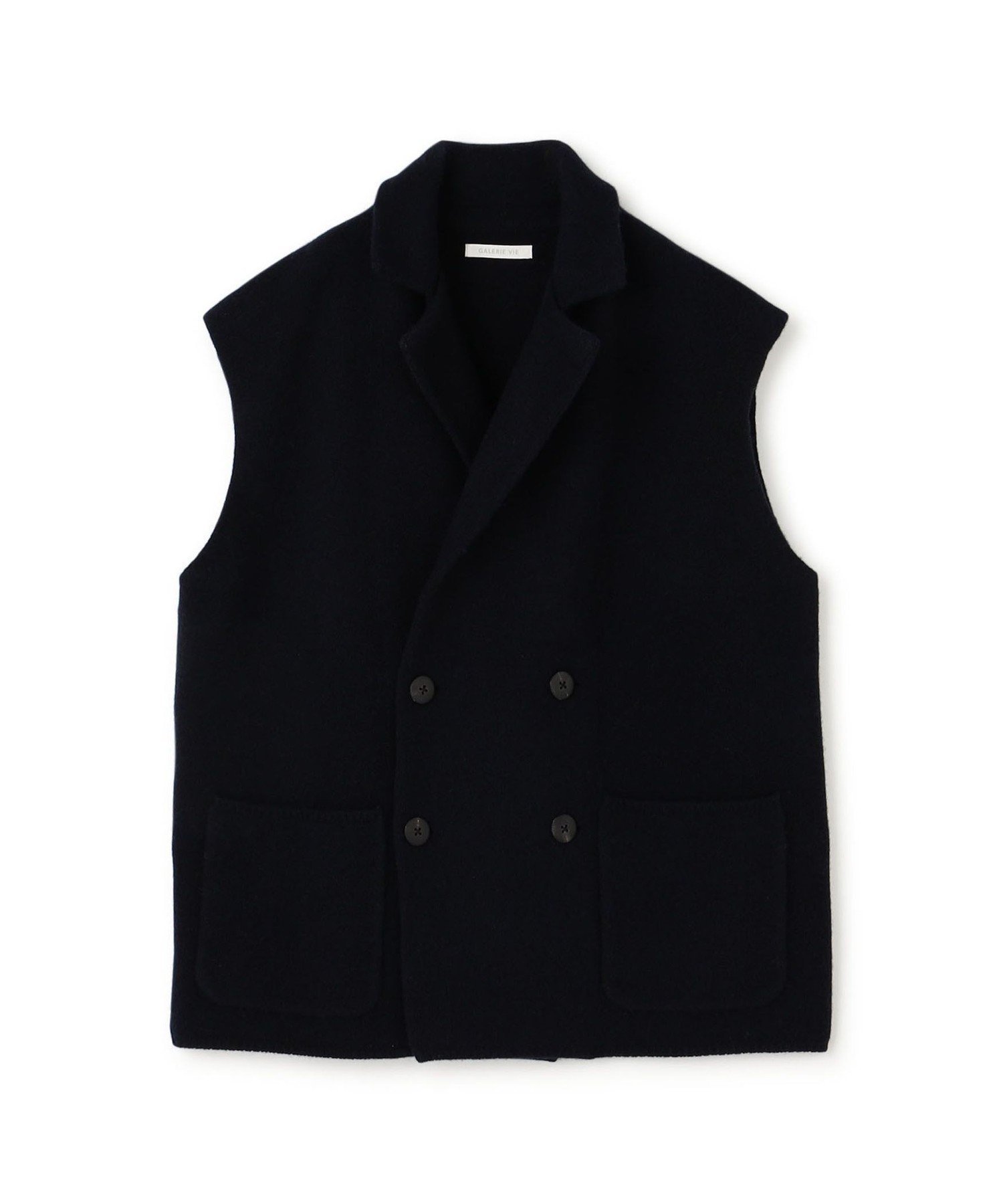 【トゥモローランド/TOMORROWLAND】のラムズウール スリーブレスダブルジャケット インテリア・キッズ・メンズ・レディースファッション・服の通販 founy(ファニー) 　ファッション　Fashion　レディースファッション　Fashion for Women　アウター　Coat / Outerwear Collection　レディースジャケット・軽アウター　Jackets　インナー　Innerwear　エレガント 上品　Elegant　ジャケット　Jacket, Outerwear　スリーブ　Sleeve, Long Sleeve / Short Sleeve　ダブル　Double, Double-Breasted　リラックス　Relax, Relaxed Fit　おすすめ　Recommended / Our Picks　69 ネイビー|ID: prp329100004758868 ipo3291000000034650937