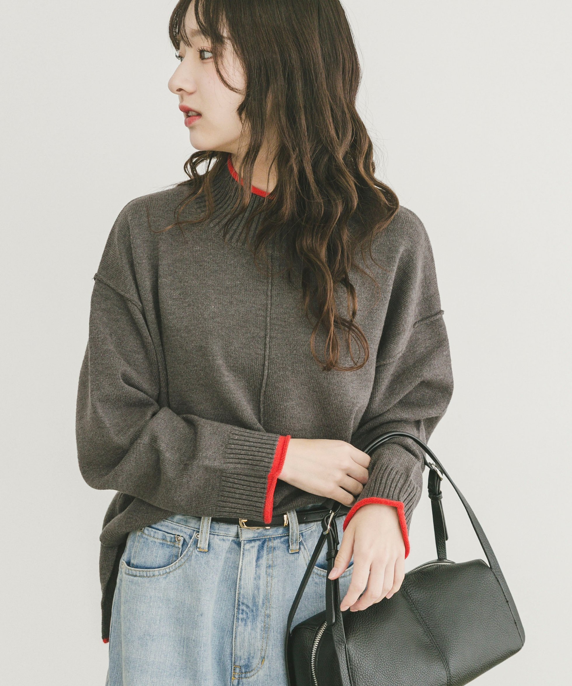 【アイテムズアーバンリサーチ/ITEMS URBAN RESEARCH】の『洗濯可』ハイショクハイネックニット インテリア・キッズ・メンズ・レディースファッション・服の通販 founy(ファニー) 　ファッション　Fashion　レディースファッション　Fashion for Women　トップス・カットソー　Cut & Sew Tops　ニット　Knit Tops & Sweaters　2025年　2025　2025-2026秋冬・A/W　Autumn/Winter 2025–26 AW25–26　冬　Winter / This Winter　インナー　Innerwear　シンプル　Simple, Minimal　ジャケット　Jacket, Outerwear　ハイネック　High Neck, Mock Neck　パイピング　Piping, Trim Design　フィット　Fit, Slim Fit　エレガント 上品　Elegant　人気　Popular, Best Seller　A/W・秋冬　Autumn/Winter　GRY|ID: prp329100004758901 ipo3291000000034517073