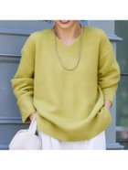 【コカ/COCA】の【新色追加】ふあふあヤク風Vネックプルオーバーニット Yellow|ID: prp329100004759091 ipo3291000000034435051