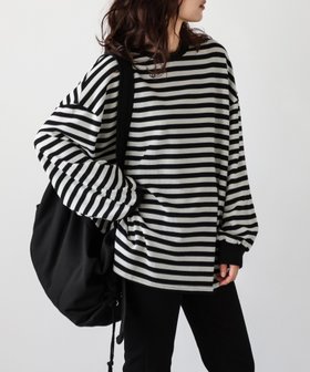 【ラジュール/Lajour】のワッフルルーズTシャツ 人気、トレンドファッション・服の通販 founy(ファニー) ファッション Fashion レディースファッション Fashion for Women トップス・カットソー Cut & Sew Tops シャツ・ブラウス・オフィスカジュアル Elegant Blouses & Button-Ups ロングTシャツ・Tシャツ Longline T-Shirts & Tees おすすめ Recommended / Our Picks フェミニン Feminine, Girly ボーダー Border, Stripe ルーズ Loose, Oversized ワッフル Waffle, Waffle Knit 定番 Standard, Basic Item |ID:prp329100004759108