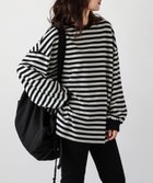 【ラジュール/Lajour】のワッフルルーズTシャツ 人気、トレンドファッション・服の通販 founy(ファニー) ファッション Fashion レディースファッション Fashion for Women トップス・カットソー Cut & Sew Tops シャツ・ブラウス・オフィスカジュアル Elegant Blouses & Button-Ups ロングTシャツ・Tシャツ Longline T-Shirts & Tees おすすめ Recommended / Our Picks フェミニン Feminine, Girly ボーダー Border, Stripe ルーズ Loose, Oversized ワッフル Waffle, Waffle Knit 定番 Standard, Basic Item thumbnail 長袖ブラック×ホワイト|ID: prp329100004759108 ipo3291000000034435227