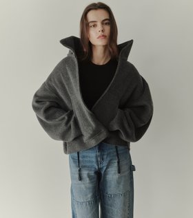 【ルシェル ブルー/LE CIEL BLEU】のジップアップダブルフェイスブルゾン / Zip-Up Double-Face Blouson 人気、トレンドファッション・服の通販 founy(ファニー) ファッション Fashion レディースファッション Fashion for Women アウター Coat / Outerwear Collection ブルゾンジャケット・スポーティアウター Blouson Jackets クール Cool, Chic フィット Fit, Slim Fit フレア Flare, Flared ブルゾン Blouson, Bomber Jacket エレガント 上品 Elegant 冬 Winter / This Winter |ID:prp329100004759171