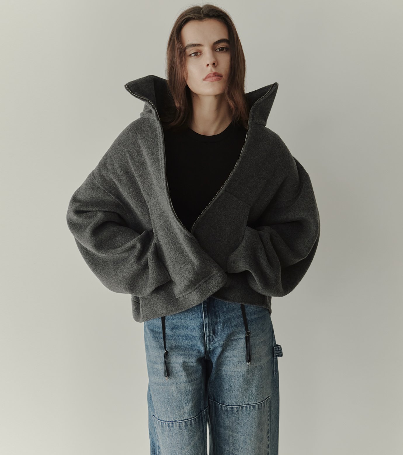 【ルシェル ブルー/LE CIEL BLEU】のジップアップダブルフェイスブルゾン / Zip-Up Double-Face Blouson 人気、トレンドファッション・服の通販 founy(ファニー) 　ファッション　Fashion　レディースファッション　Fashion for Women　アウター　Coat / Outerwear Collection　ブルゾンジャケット・スポーティアウター　Blouson Jackets　クール　Cool, Chic　フィット　Fit, Slim Fit　フレア　Flare, Flared　ブルゾン　Blouson, Bomber Jacket　エレガント 上品　Elegant　冬　Winter / This Winter　 other-1|ID: prp329100004759171 ipo3291000000034518788