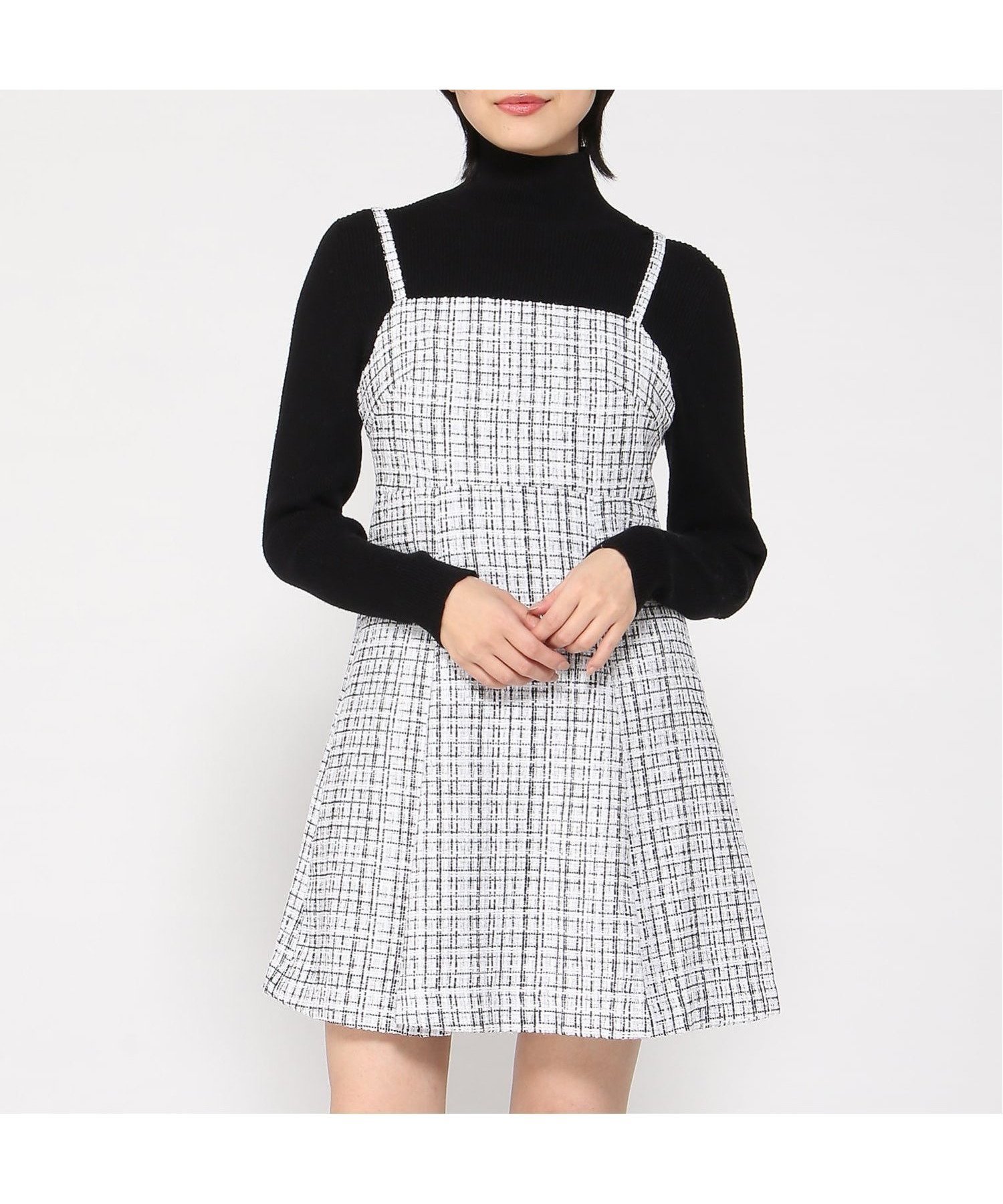 【イング/INGNI】のINGNI/BackレースUPツイードミニキャミOP 人気、トレンドファッション・服の通販 founy(ファニー) 　ファッション　Fashion　レディースファッション　Fashion for Women　トップス・カットソー　Cut & Sew Tops　キャミソール&ノースリーブ　Camisoles & Sleeveless Tops　レース　Lace, Lace Fabric　 other-1|ID: prp329100004759277 ipo3291000000034436887