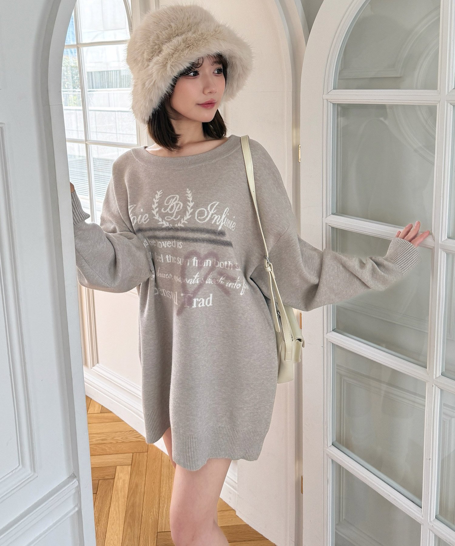 【ロイヤルパーティー/ROYAL PARTY】のオリジナルロゴジャガードニットミニワンピース 人気、トレンドファッション・服の通販 founy(ファニー) 　ファッション　Fashion　レディースファッション　Fashion for Women　ワンピース　Dresses　 other-1|ID: prp329100004759286 ipo3291000000034589219