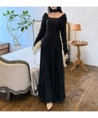 【ロイヤルパーティー/ROYAL PARTY】のチョーカー付レイヤードチュールニットソーワンピース ブラック|ID: prp329100004759289 ipo3291000000034589255