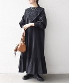 【シップス フォー ウィメン/SHIPS】のbon_meur 洗濯機可能 レース ビッグカラー ギャザー パフ シャツワンピース ブラック|ID: prp329100004759302 ipo3291000000035152407