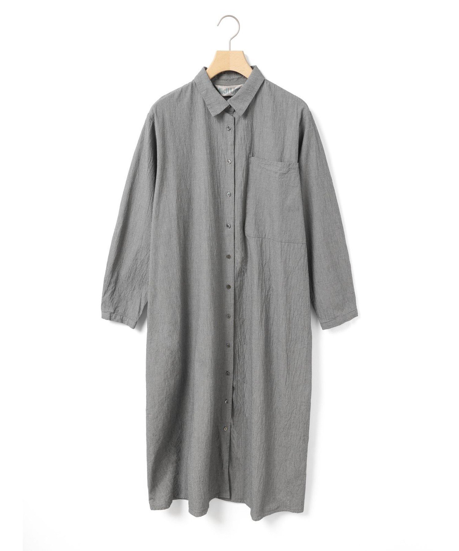 【マーコート/MARcourt】のMidiUmi ビッグポケットシャツワンピース インテリア・キッズ・メンズ・レディースファッション・服の通販 founy(ファニー) 　ファッション　Fashion　レディースファッション　Fashion for Women　ワンピース　Dresses　シャツワンピース / 1枚で着映えコーデ　Shirt Dresses　カフス　Cuff Design　シンプル　Simple, Minimal　ストライプ　Stripe, Striped Pattern　タイプライター　Typewriter Fabric, Crisp Cotton　チェック　Check, Plaid, Tartan　ポケット　Pocket, Pocket Detail　レギュラー　Regular, Standard Fit　ワッシャー　Washer, Crinkled Finish　長袖　Long Sleeve, Full Sleeve　チェックグレー|ID: prp329100004759314 ipo3291000000034589065