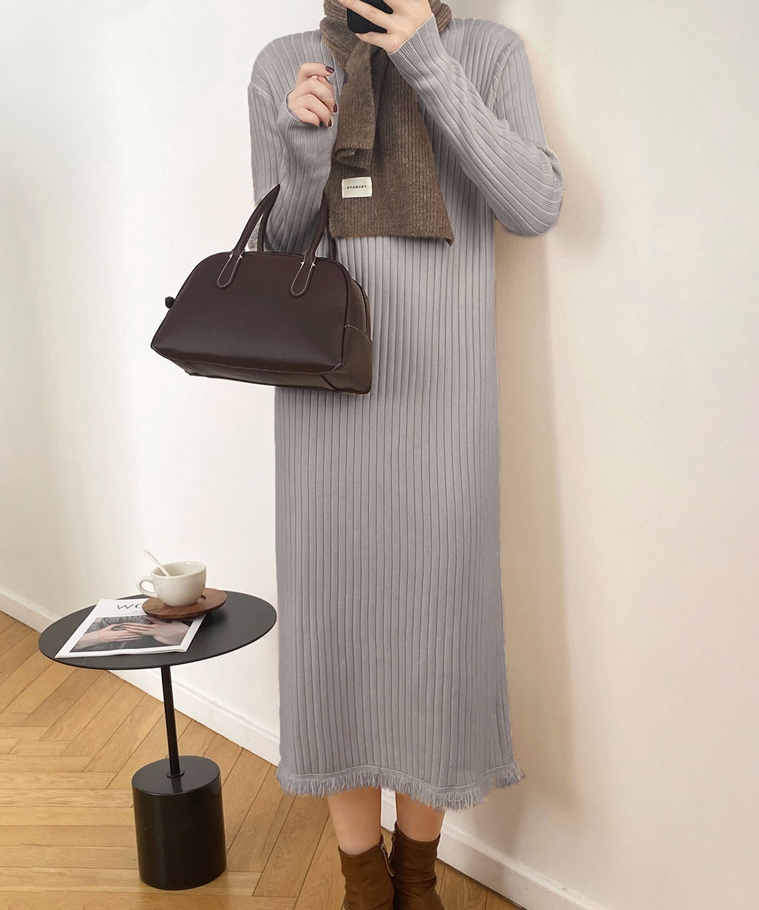 【アミュレット/Amulet】の【Amulet】フリンジニットワンピース インテリア・キッズ・メンズ・レディースファッション・服の通販 founy(ファニー) 　ファッション　Fashion　レディースファッション　Fashion for Women　ワンピース　Dresses　ニットワンピース　Knit Dresses　フリンジ　Fringe, Tassel　エレガント 上品　Elegant　防寒　Cold Protection, Winter-Ready　ベージュ|ID: prp329100004759381 ipo3291000000034438016