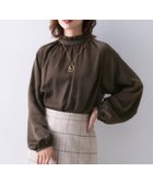 【アンタイトル/UNTITLED】のスタンドフリルネック ブラウス ブラウン|ID: prp329100004759395 ipo3291000000034438196