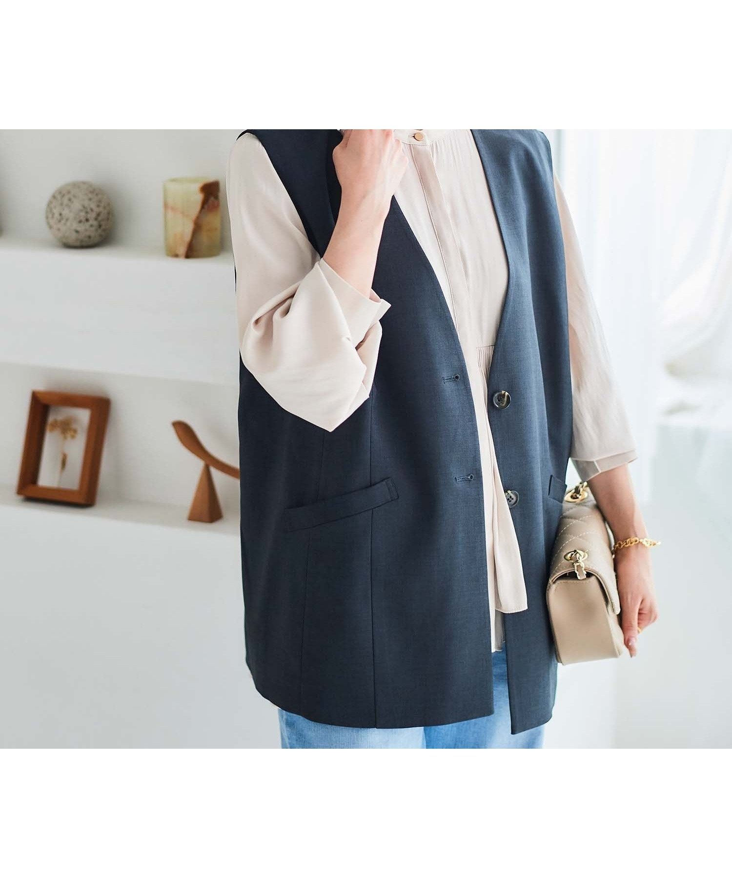 【ルクールブラン/le.coeur blanc】の手洗い可能 Vカラージレジャケット インテリア・キッズ・メンズ・レディースファッション・服の通販 founy(ファニー) 　ファッション　Fashion　レディースファッション　Fashion for Women　アウター　Coat / Outerwear Collection　レディースジャケット・軽アウター　Jackets　おすすめ　Recommended / Our Picks　インナー　Innerwear　カットソー　Cut and Sewn Top　シアー　Sheer, See-Through　ストレート　Straight, Straight Cut　秋　Autumn　グレー|ID: prp329100004759399 ipo3291000000034438216